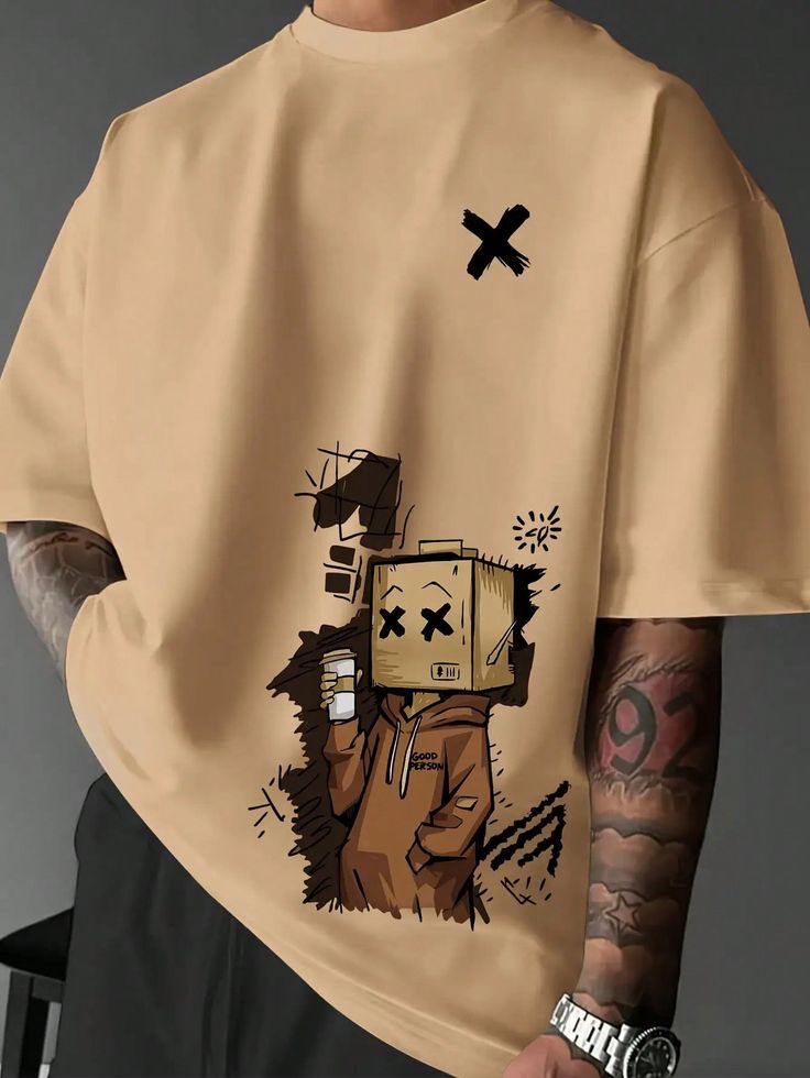 Good Person Graffiti Print Streetwear Oversized T-Shirt