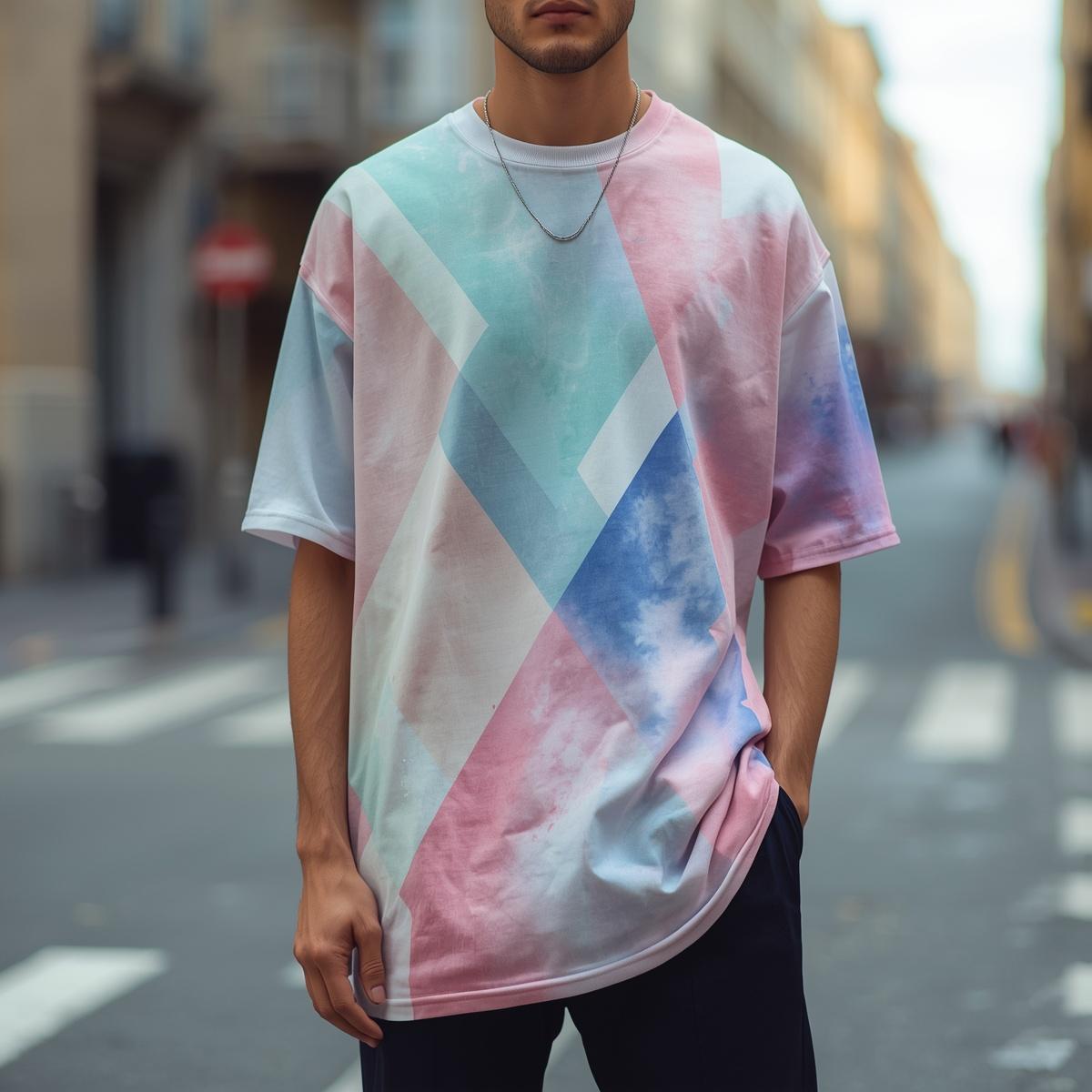 Abstract Art Drop Shoulder Oversized Tee